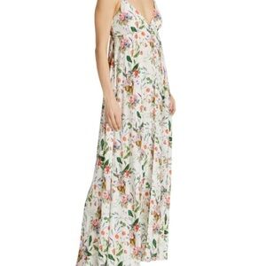 L'AGENCE White Cream Sleeveless Maxi Sundress